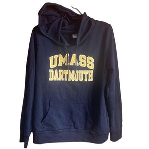 Champion UMASS Dartmouth Black Yellow Sweatshirt Hoodie Youth Size Large